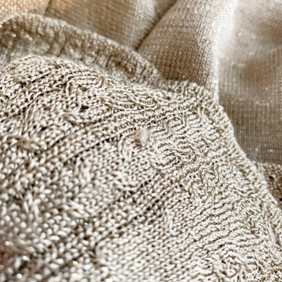 Spanner gold sparkle long sleeve turtleneck sweater - size L - Picture 5 of 10